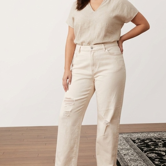 Joe Fresh Denim - Joe Fresh Cream Relaxed Fit Jeans